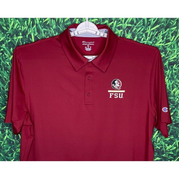 Florida State Seminoles FSU Maroon Short Sleeve Champion Polo Shirt Men’s XXL - Picture 1 of 5